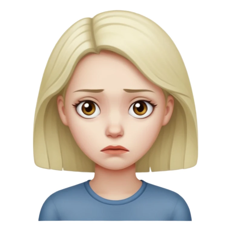 A young woman dieter with a gloomy expression sticker