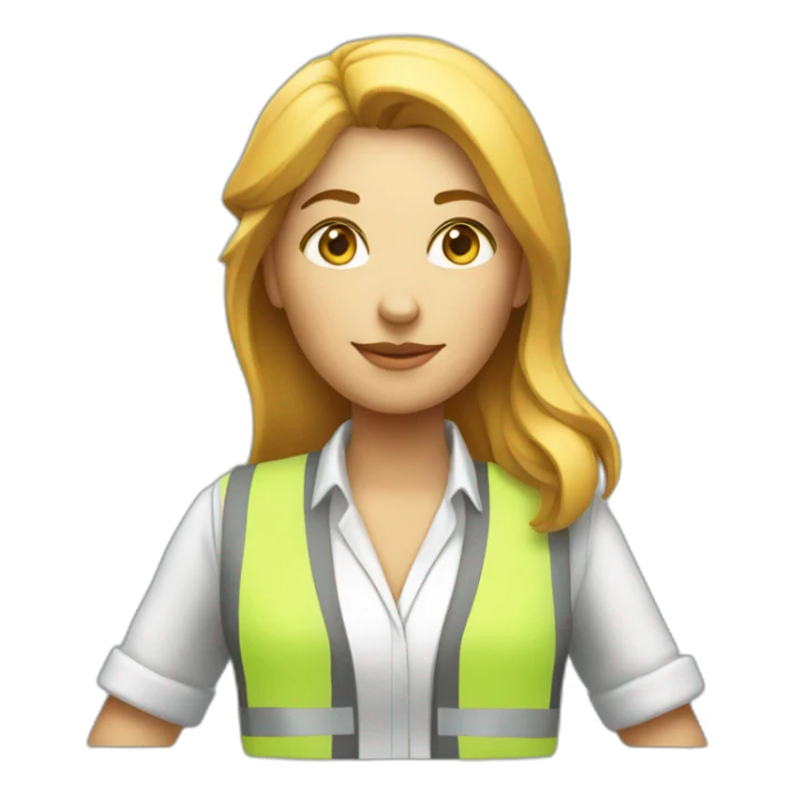 woman architect in vest holding blueprints sticker