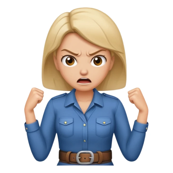 mom with a belt in her hands and an angry expression on her facd sticker