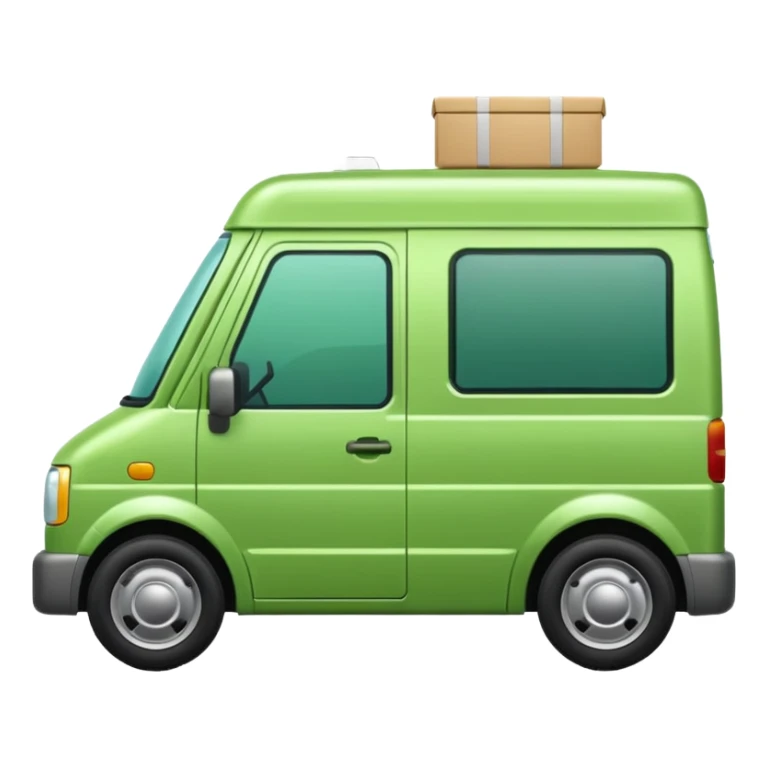 emoji of light green color delivery car sticker