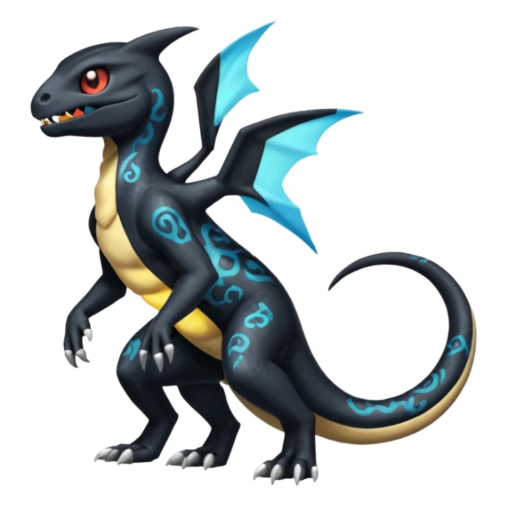 Shiny Duskull-Salandit-Umbreon-Charmeleon-Fakémon-hybrid-creature (full body)  sticker