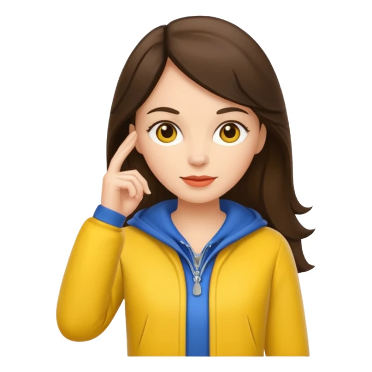 brunette woman with yellow dutch clothing sticker