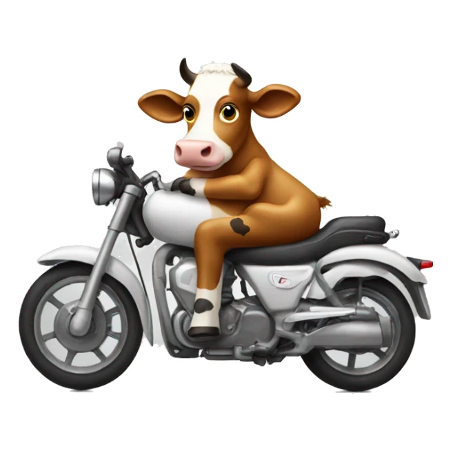 a cow on a motorbike sticker