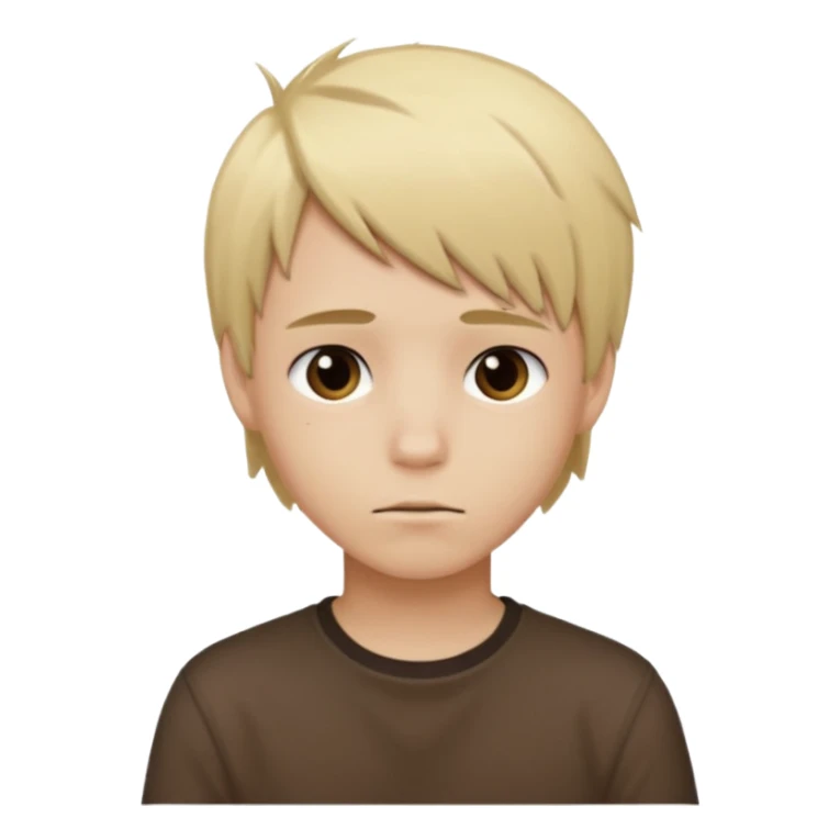 boy with blonde hair emo, shirt color brown sticker