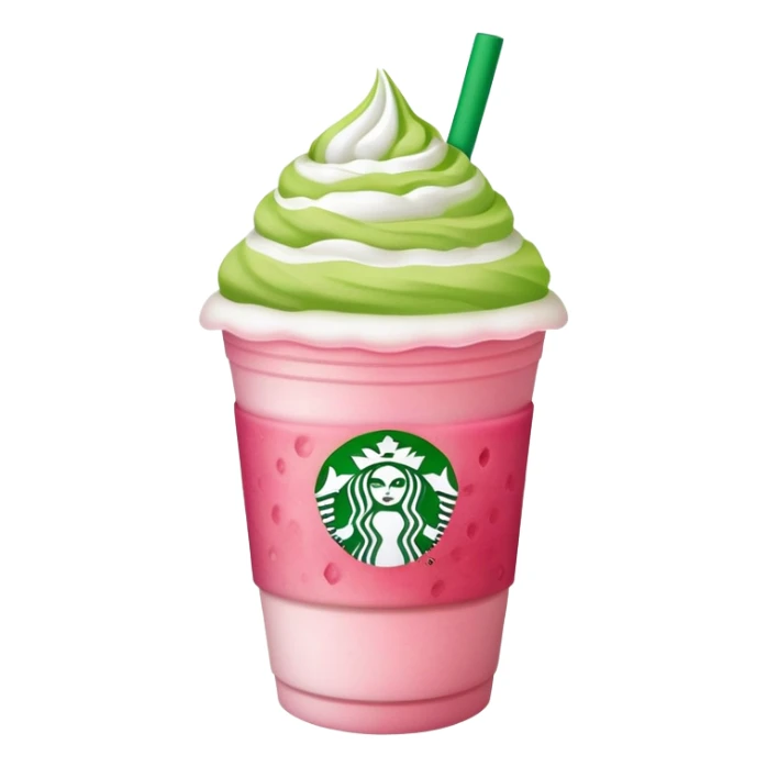 starbucks matcha with strawberry cold foam sticker