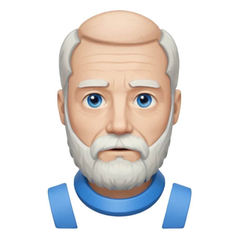 Older man with a full beard, a hard neck brace, and blue eyes. sticker