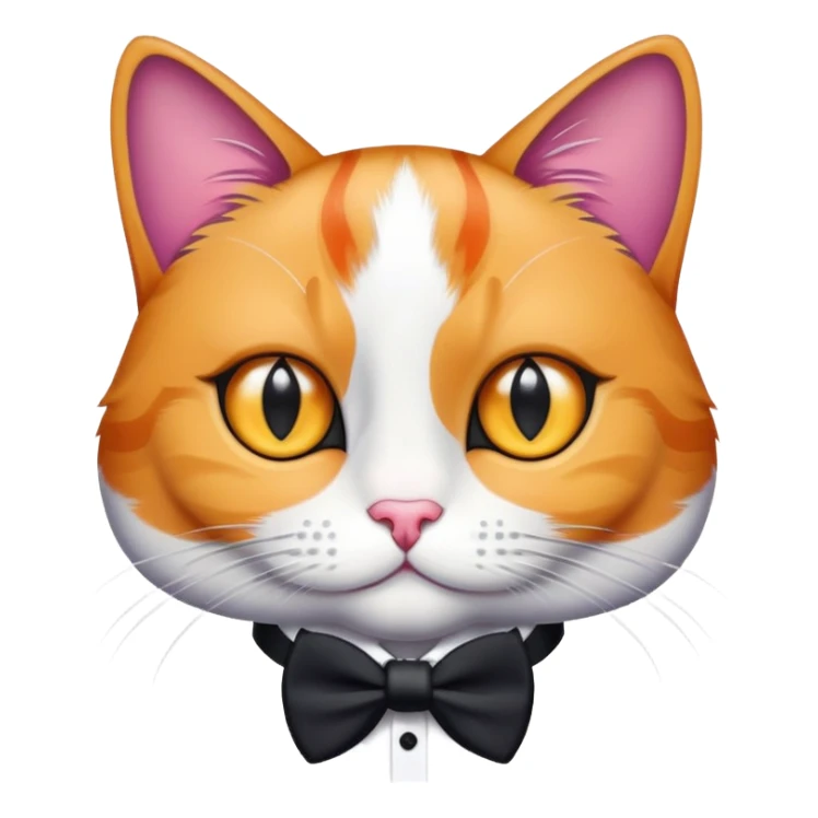Multi color cat with eyes in a tux sticker