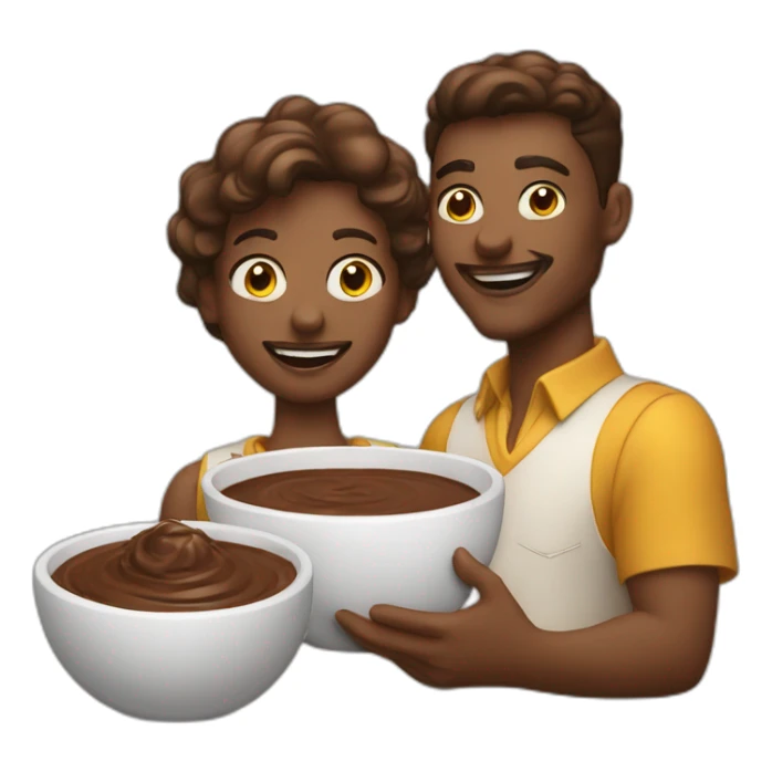 ste ellis next to a while bowl filled with chocolate sticker