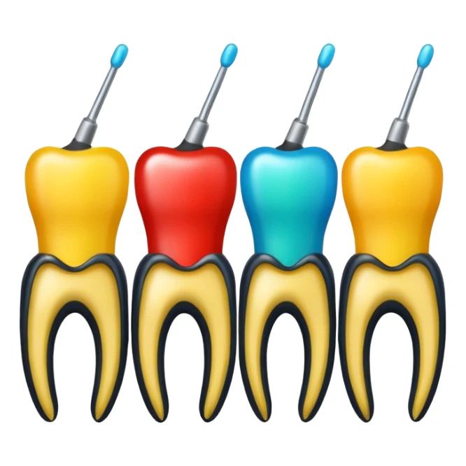 limas endodonticas, de color blanco, amarillo, rojo, azul, verde, negro sticker