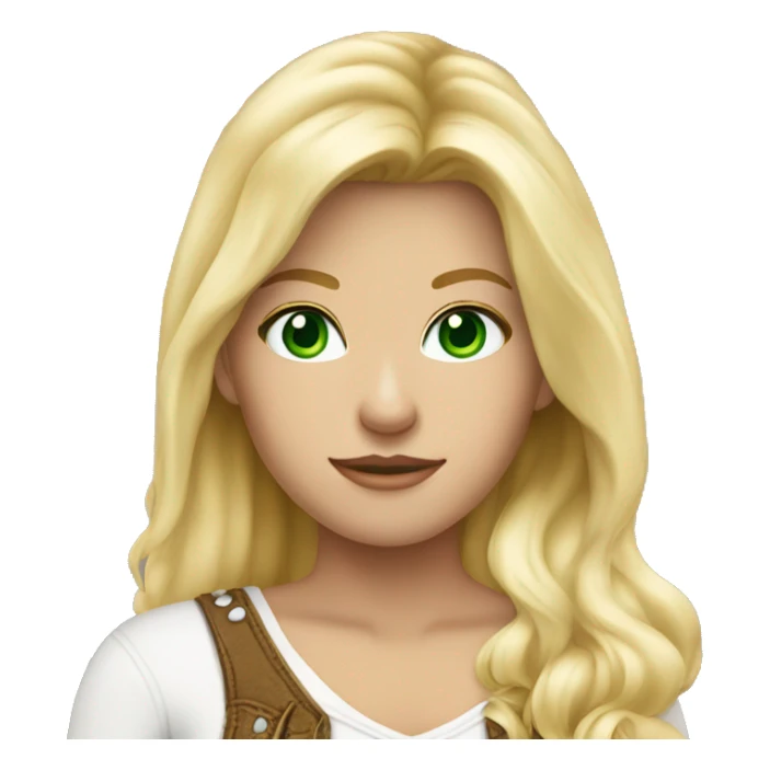 Blonde white cowgirl green eyes  sticker