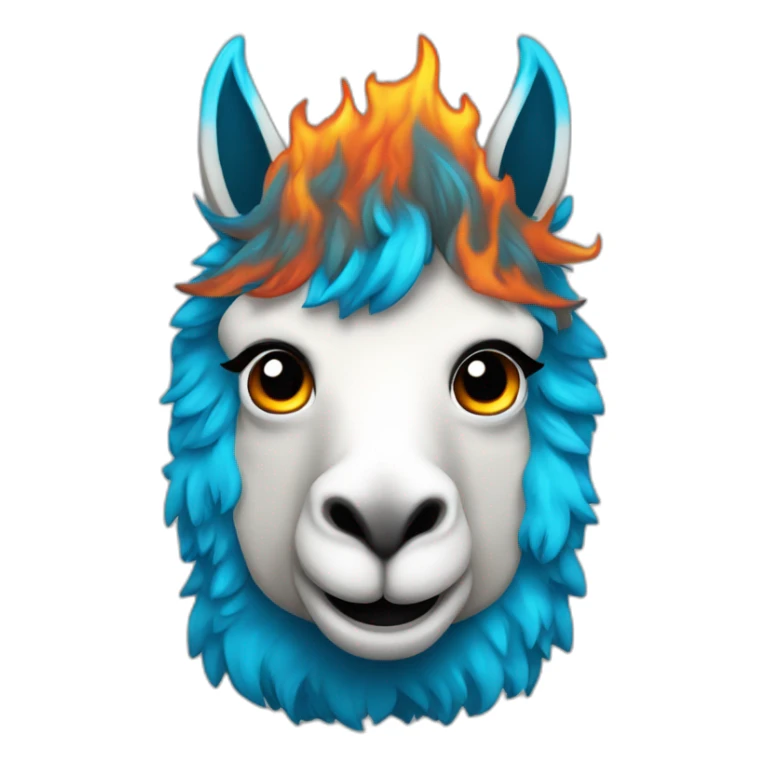 llama de fuego color azul sticker
