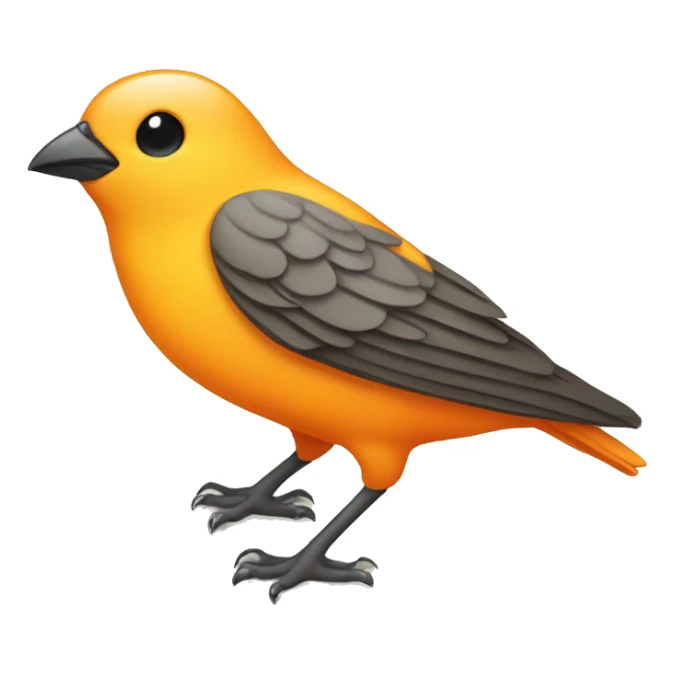 cartoon canary bird with orangecolor sticker
