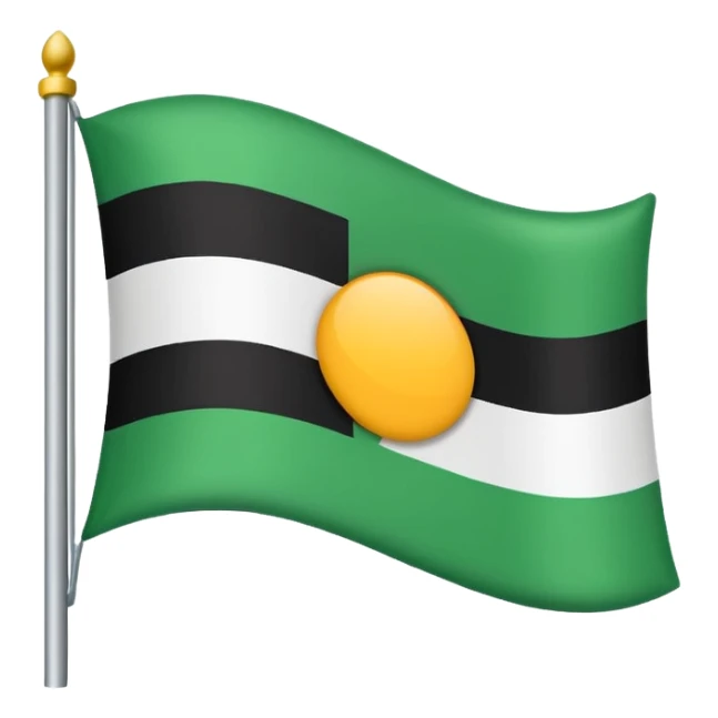 I want a flag as a emoji its made by three colours white green and black sticker