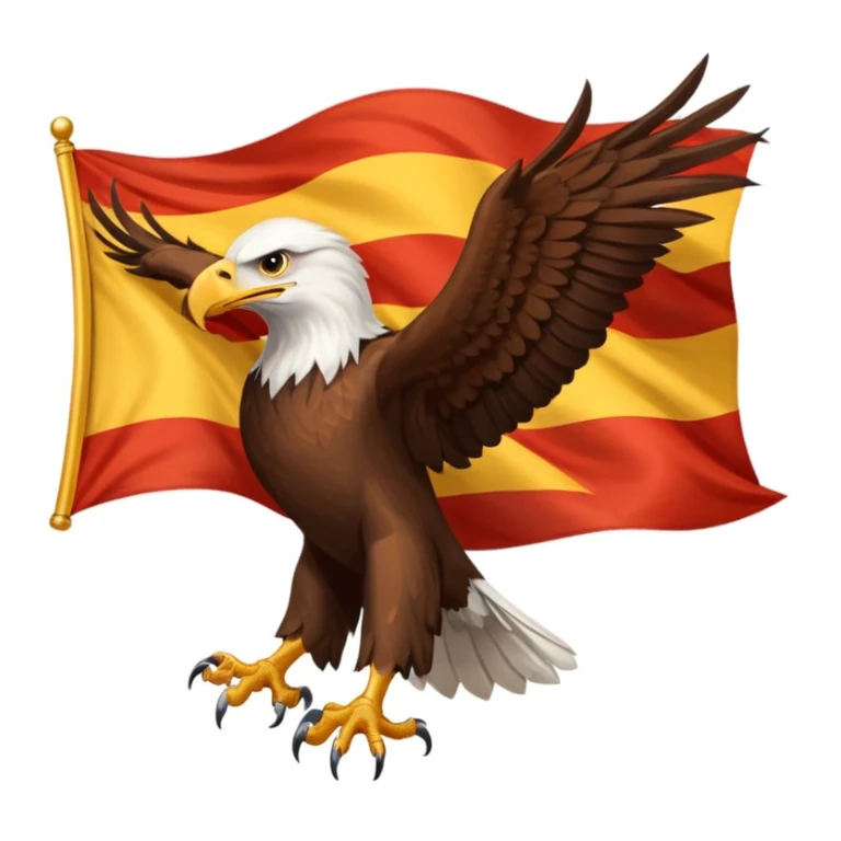 An eagle in the center of the Spanish flag  sticker