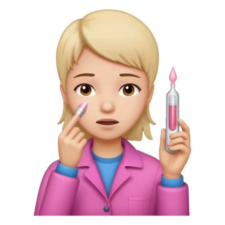 dolor de cabeza, garganta y un termómetro rosita. sticker