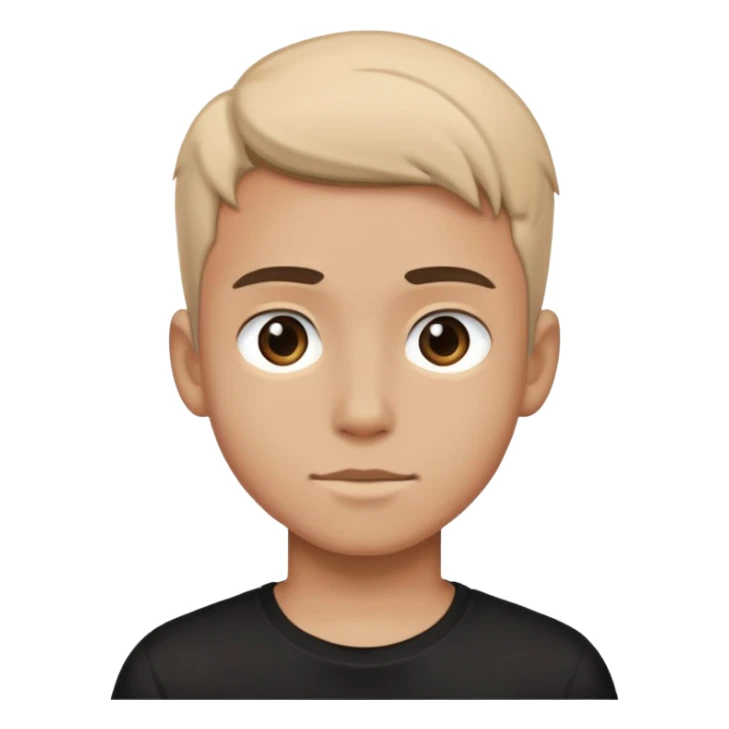 portrait of a boy black tee shirt sticker