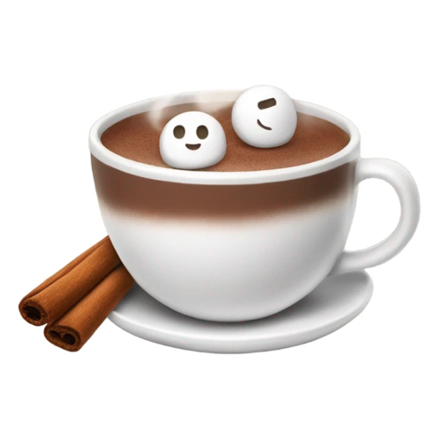 being cup of hot chocolate with marshmallows and cinnamon sticker