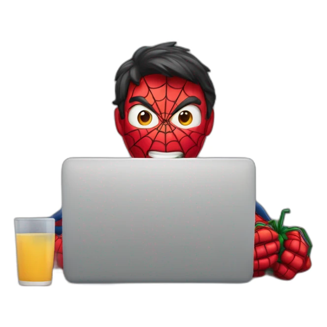 Homem aranha mexendo no computador sticker