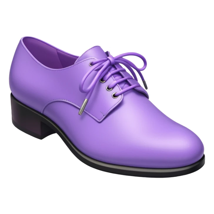 A 3D cartoon lavender-purple Formal shoes with soft texture,  and smooth reflections, isolated on plain background, Memoji-style. sticker