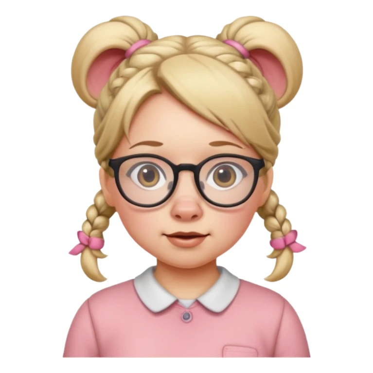Girl pig tails glasses sticker