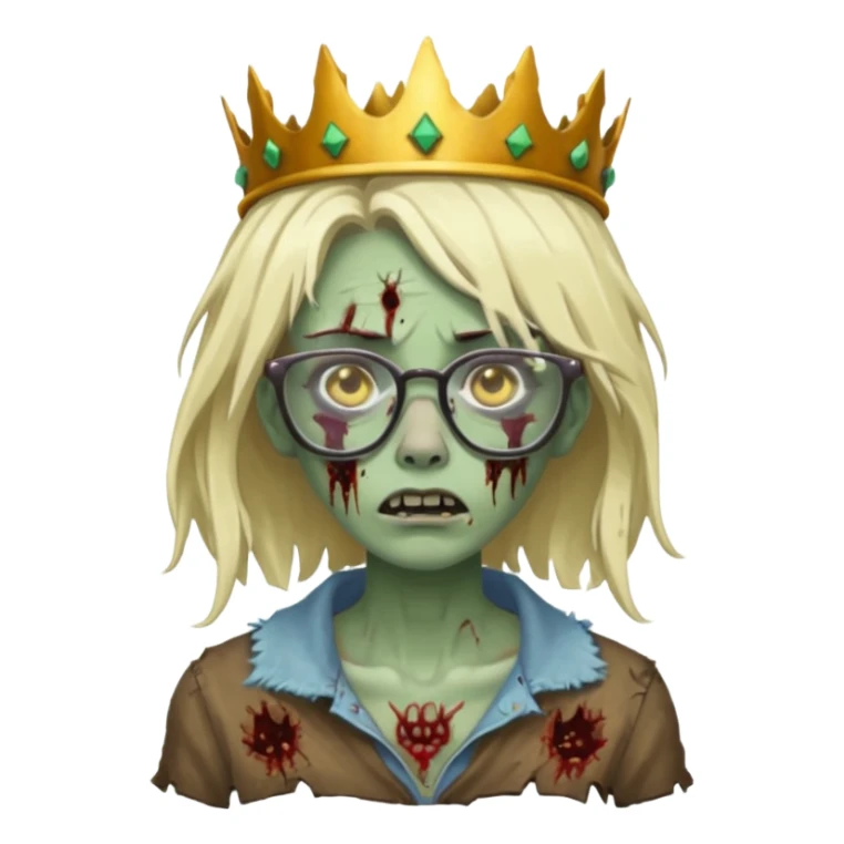 crowned woman zombie with glasses sticker