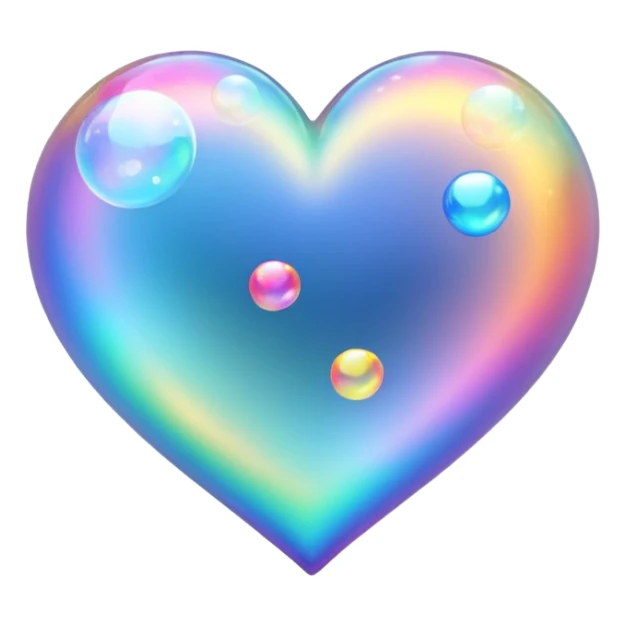 trail of bubbles no faces in heart  sticker