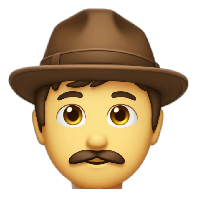 jeune homme brun moustachu casquette marron sticker