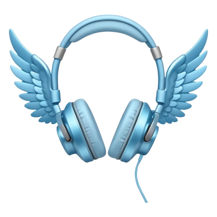 light blue headphones with wings sticker