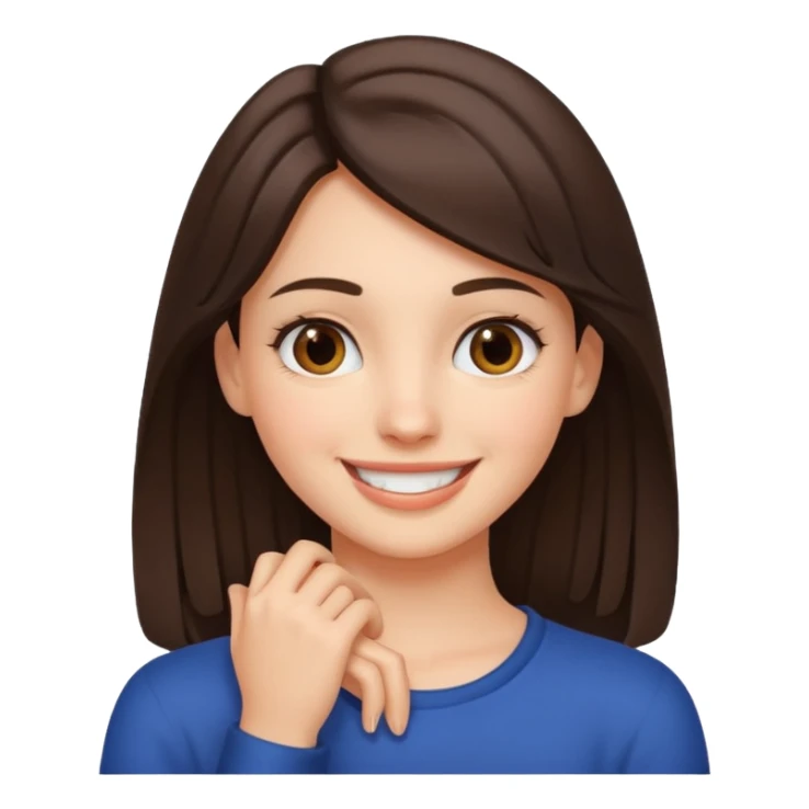 Brunette girl with hand on around neck sticker