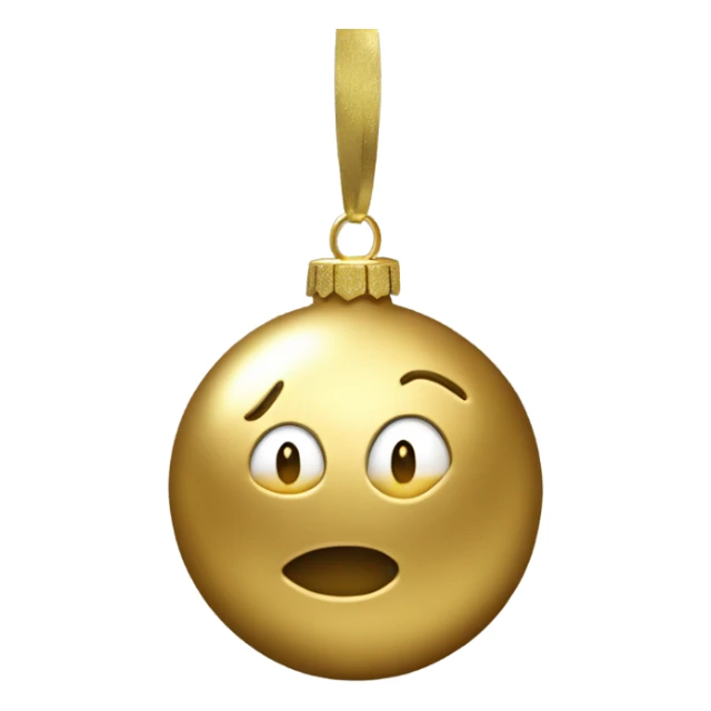 A metallic Christmas gold ornament sticker