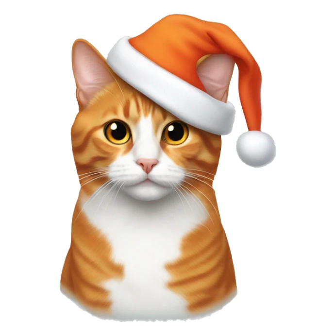 Orange and tuxedo cat with Santa hats  sticker