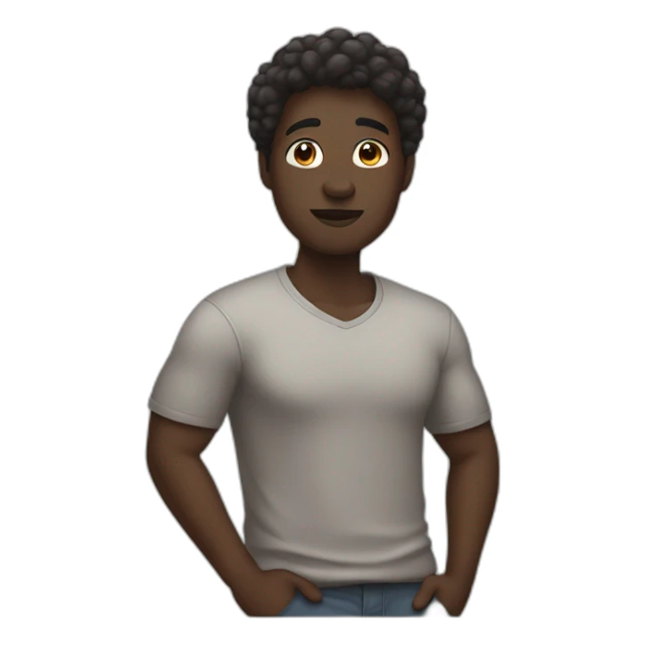 dark-skinned person with oversized t-shirt earning money sticker