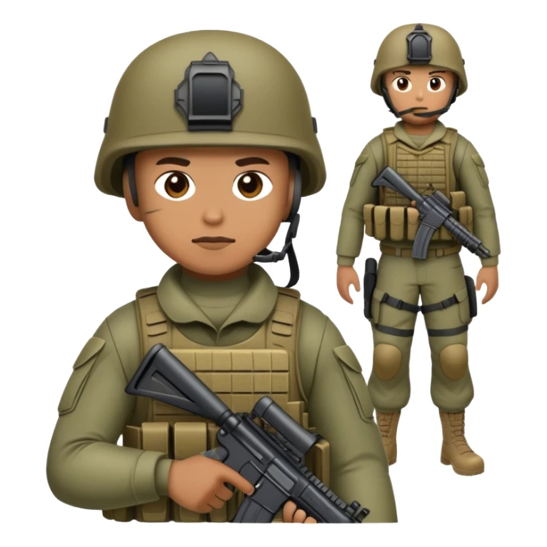 military soldier in combat gear, Arma Reforger style sticker