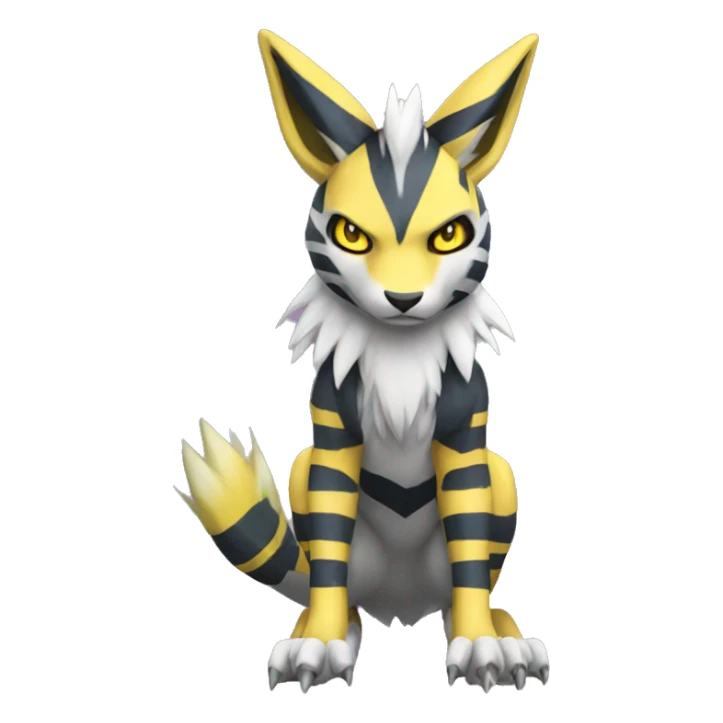 Zeraora-Renamon full body with stripes sticker
