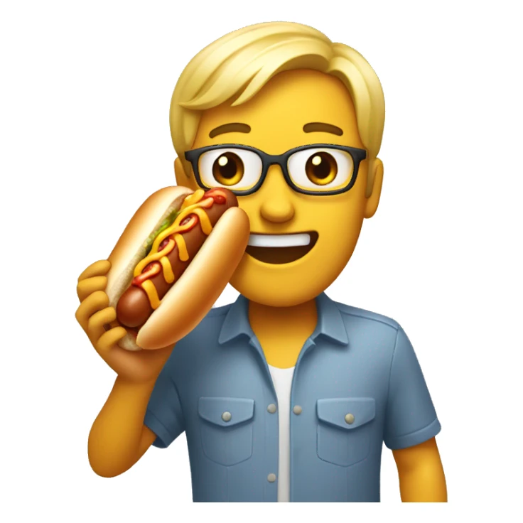 Surprise face with hotdog in hand sticker