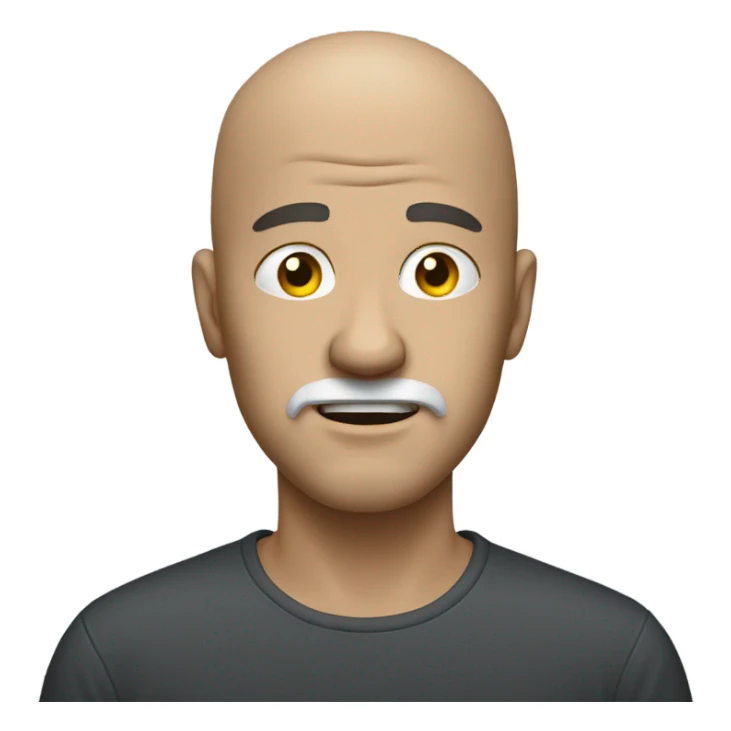 Ouch pain bald man with white goatee  sticker