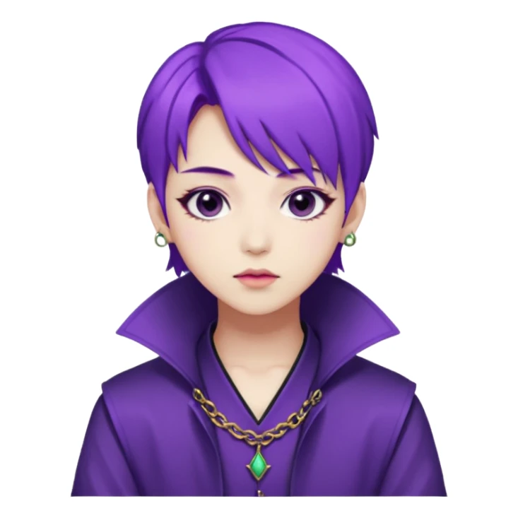 Rumi from K-pop demon hunters purple hair sticker