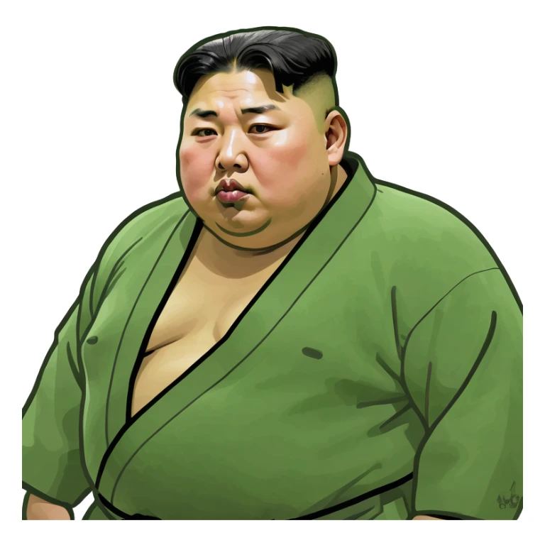 Kim Jong Un bowling looking like a sumo sticker