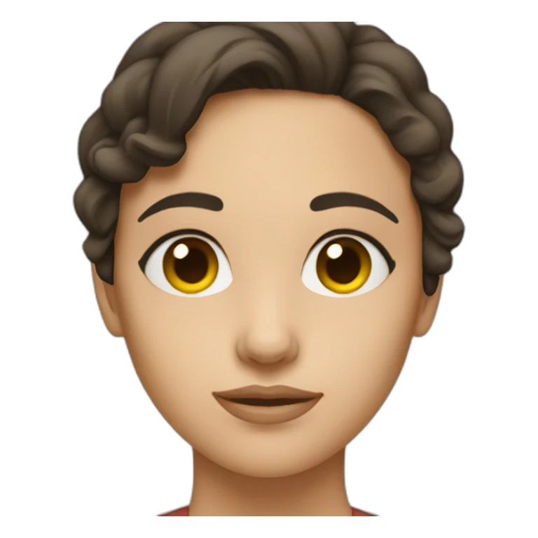 young brunette woman thinking sticker