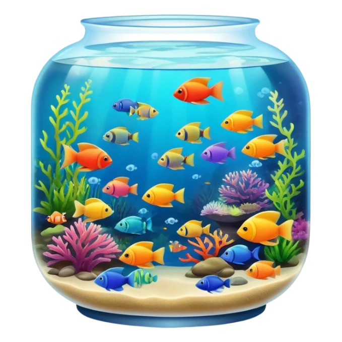 colorful aquarium with tropical fish sticker