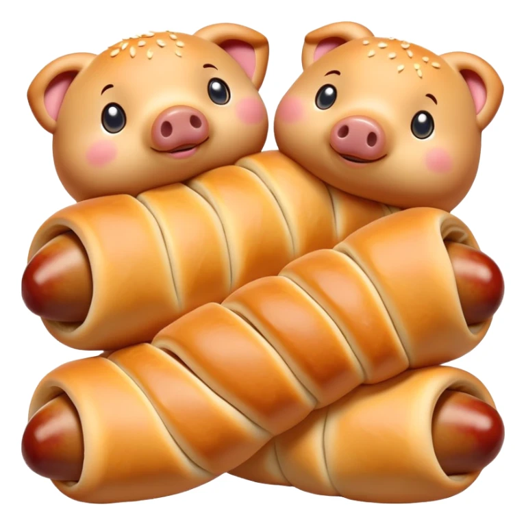 cute little sausage wrapped in dough as pigs in a blanket sticker