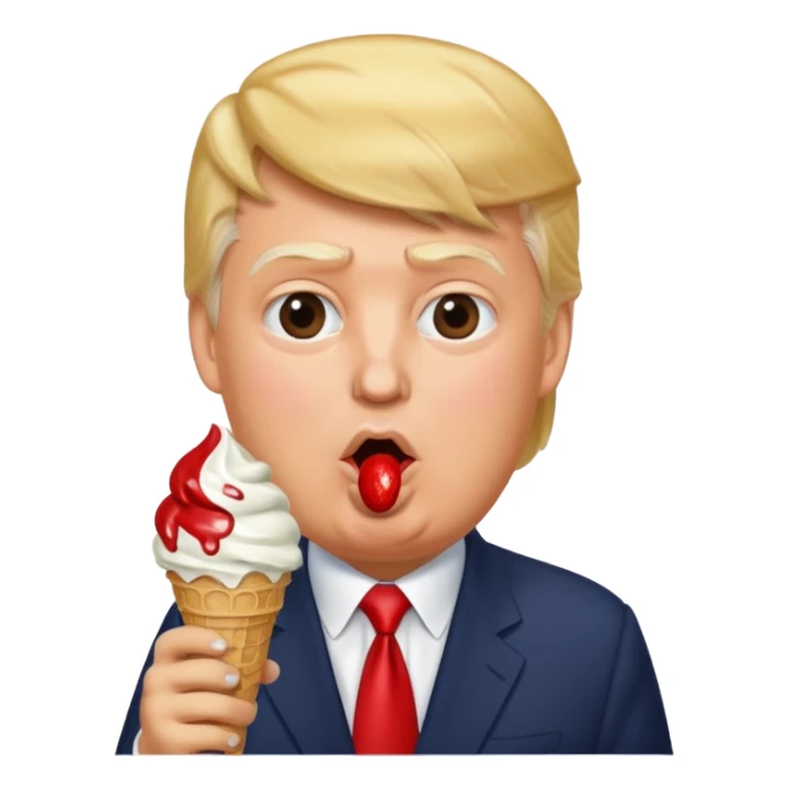 Trump eating ice cream sticker