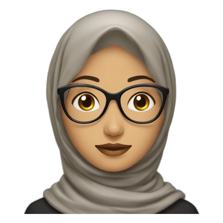 femme agée mosulmane avec hijab avec les lunettes sticker