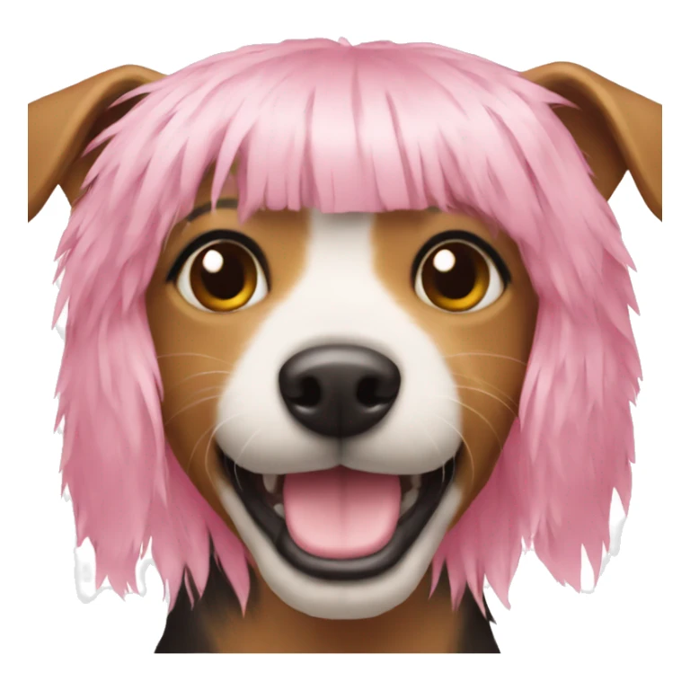 Cut dog with pink hair sticker