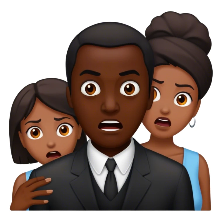 dark skinned black man scaring two women sticker