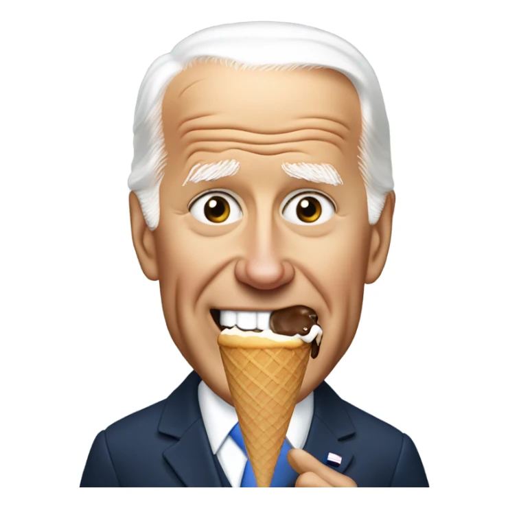 Joe Biden eating ice cream cone sticker