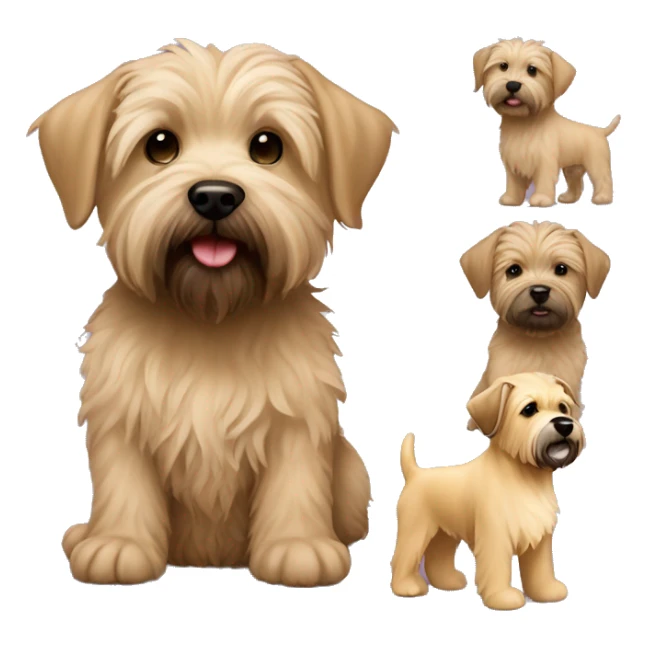 Tan Cairn and wheaten terrier girl puppy sticker