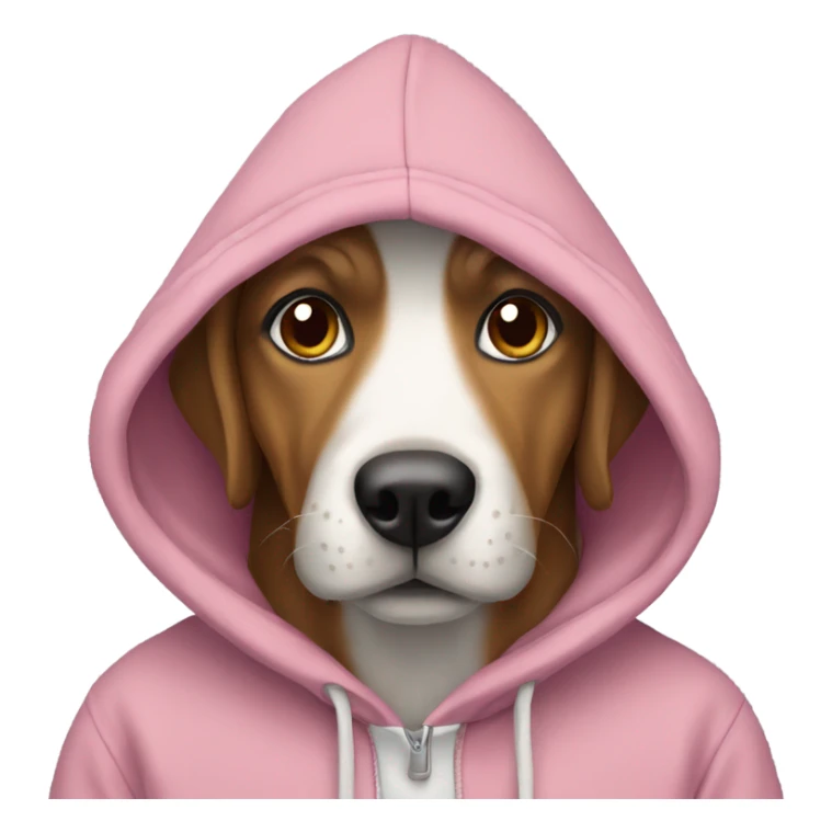 A hoodie wearing a dog sticker