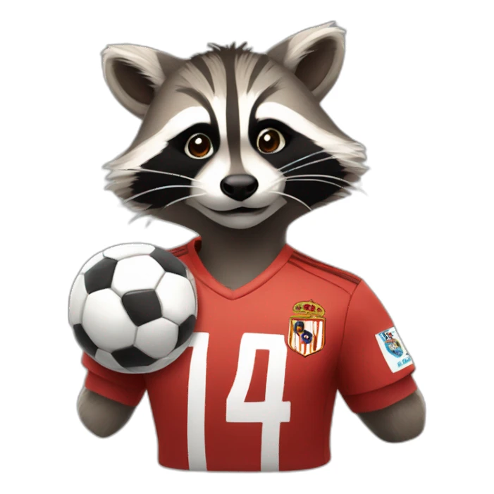 raccoon dressed in madrid soccer gear sticker