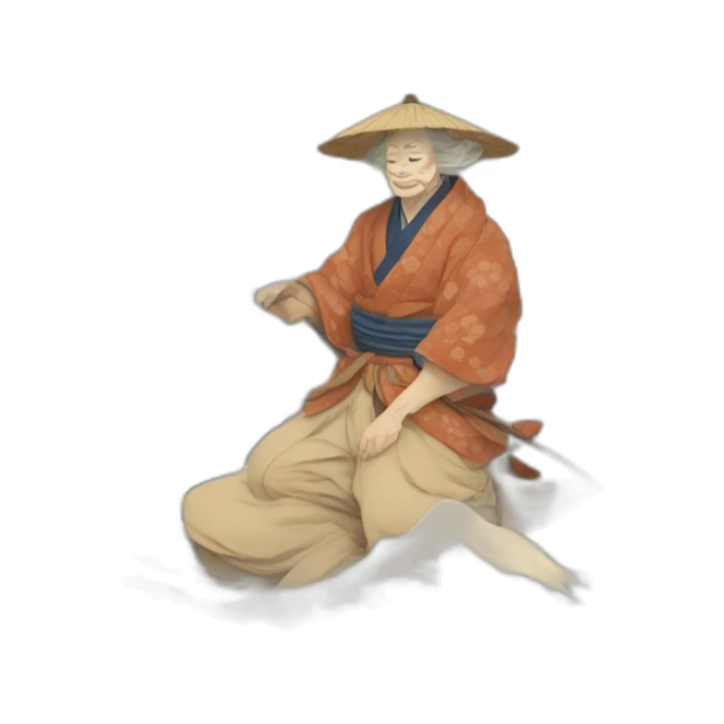 Hokusai in the style of Disney sticker